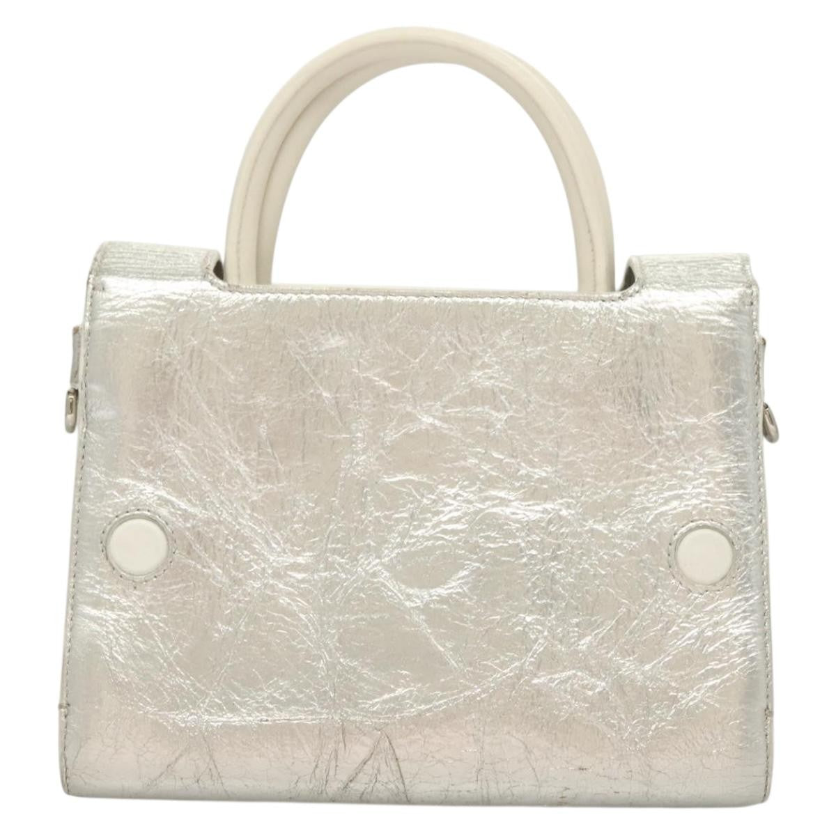 Christian Dior Diorever Bag Leather Silver Leather Bag (Authentic  )