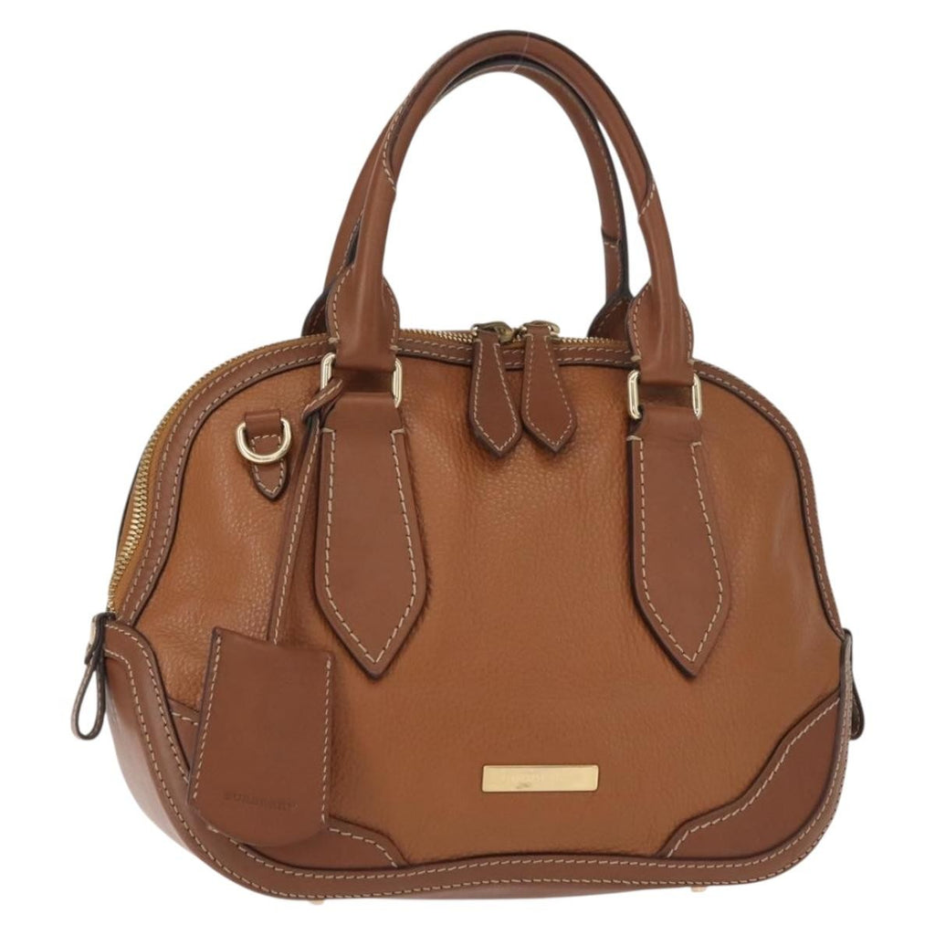Burberry Orchard Bag Smooth Leather Brown Leather Handbag (Authentic  )