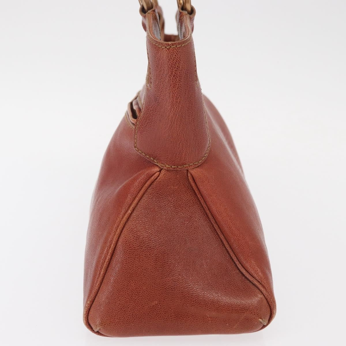 Cartier Marcello Handbag Leather Brown Leather Handbag (Authentic  )