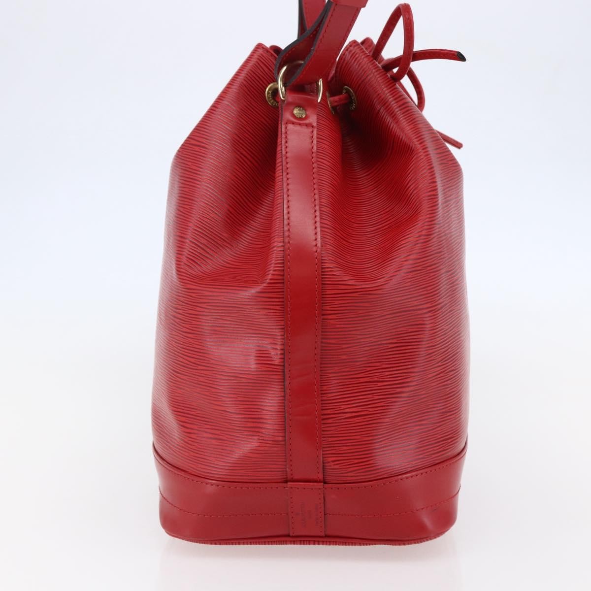 Louis Vuitton Noe Handbag Epi Leather Red Leather Bag (Authentic  )