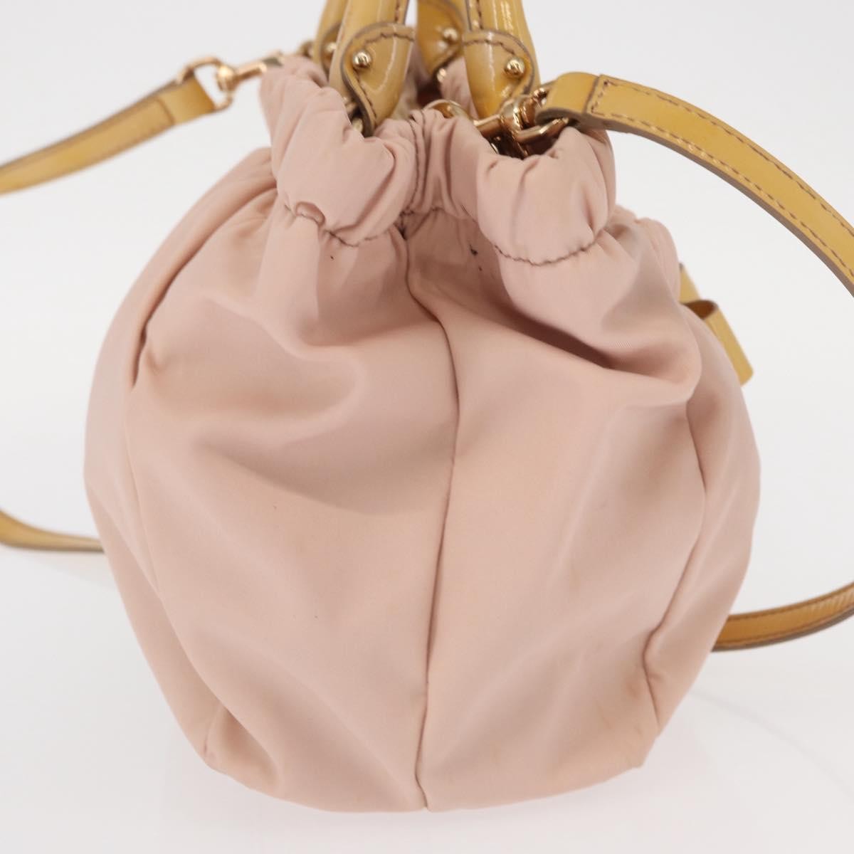 Salvatore Ferragamo Vala Handbag Nylon Pink Nylon Handbag (Authentic  )