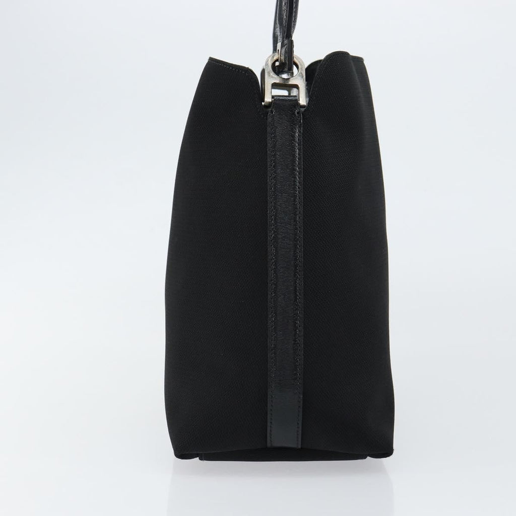 Salvatore Ferragamo Vintage Handbag Nylon Black Nylon Handbag (Authentic  )
