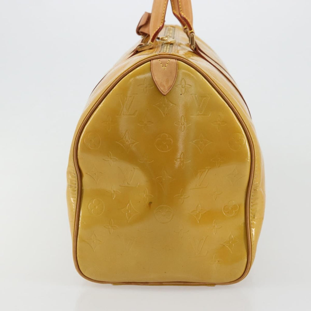 Louis Vuitton Mercer Keepall Handbag Monogram Vernis Beige Patent_Leather Handbag ( )