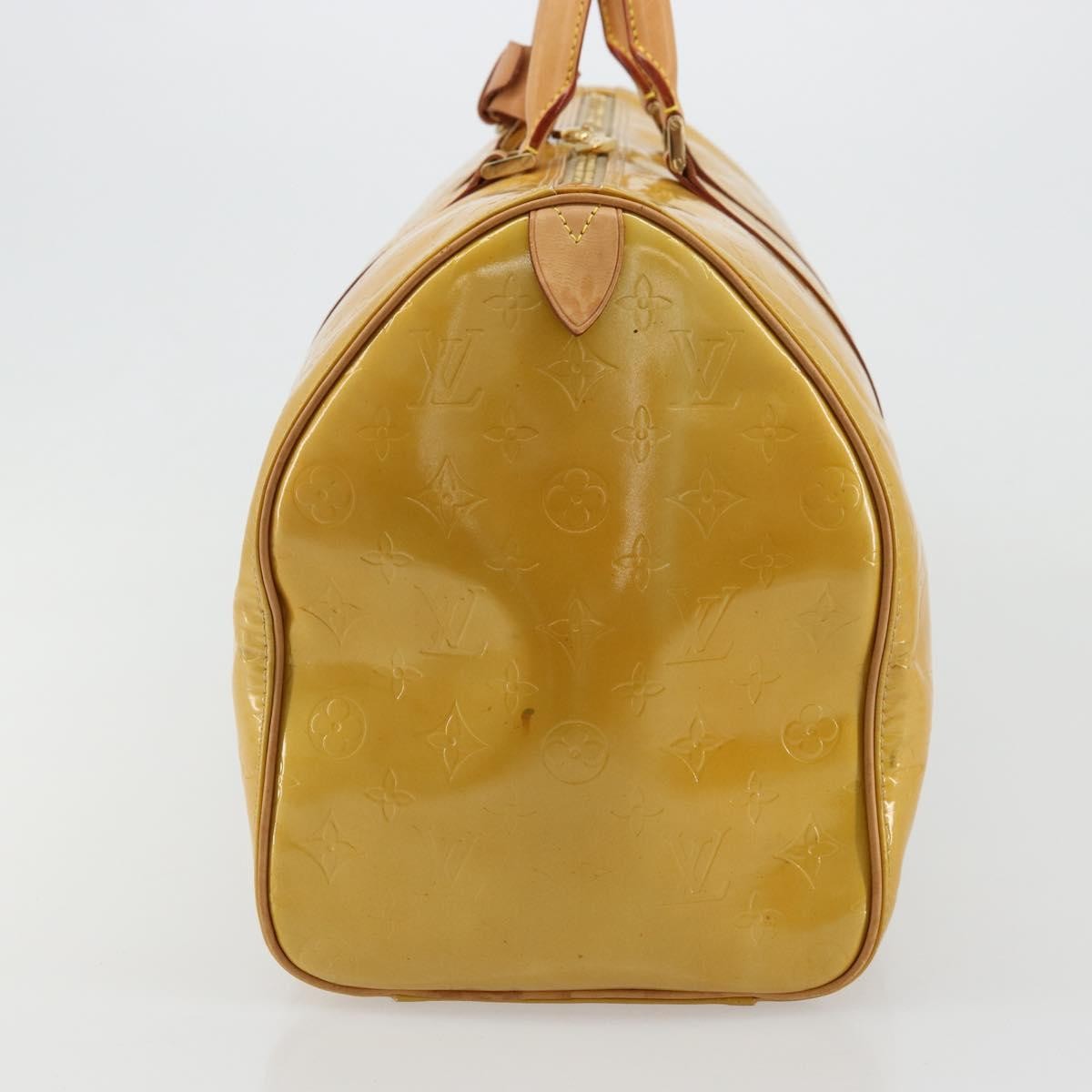 Louis Vuitton Mercer Keepall Handbag Monogram Vernis Beige Patent_Leather Handbag ( )