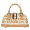 Louis Vuitton Alma Handbag Limited Edition Graffiti Leather Beige Leather Handbag (Authentic  )