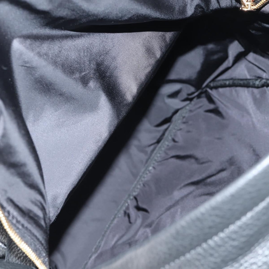 Versace Medusa Zip Backpack Leather Black Leather Backpack Bag (Authentic  )