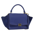 Celine Trapeze Bag Leather Blue Leather Handbag ( )