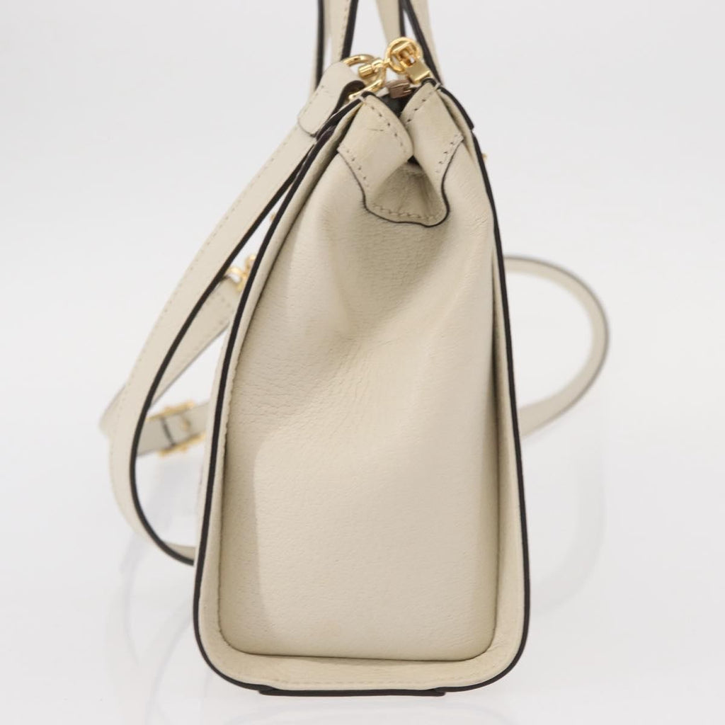 Gucci Ophidia Top Handle Tote Leather White Leather Handbag (Authentic  )