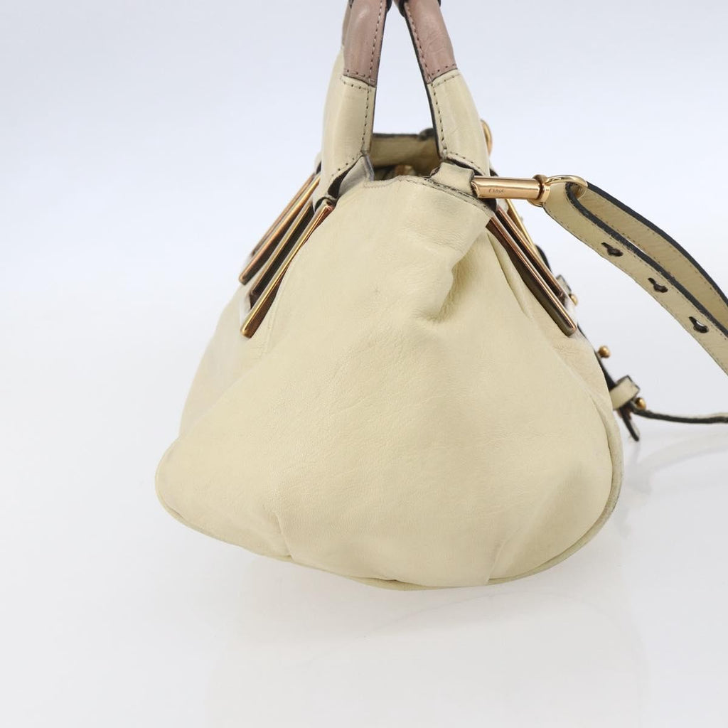 Chloe Ethel Handbag Leather White Leather Handbag (Authentic  )