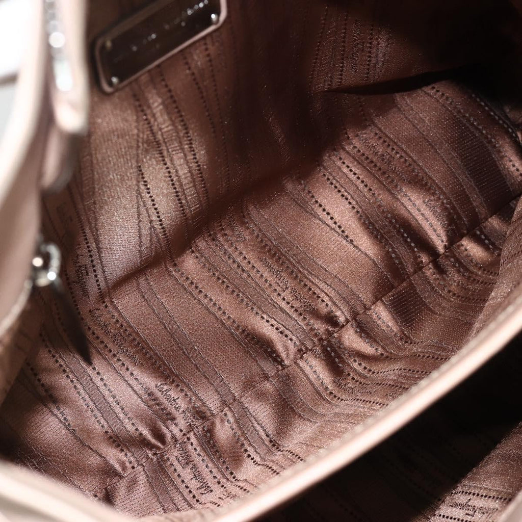 Salvatore Ferragamo Gancini Handbag Leather Beige Leather Handbag (Authentic  )
