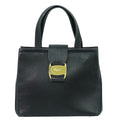Salvatore Ferragamo Vala Handbag Leather Black Leather Handbag (Authentic  )