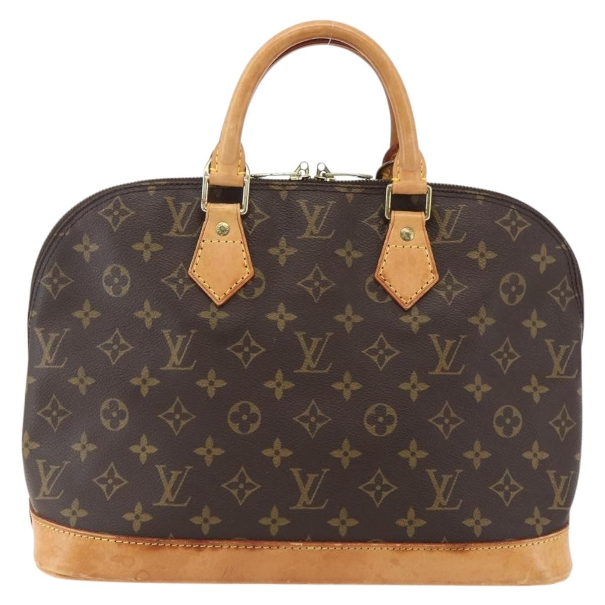 Louis Vuitton Alma Handbag Monogram Canvas Brown Canvas Handbag (Authentic  )