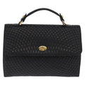 Bally Vintage Handbag Quilted Leather Black Leather Handbag (Authentic  )