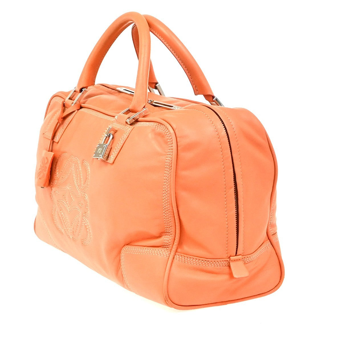 Loewe Amazona Bag Leather Orange Leather Handbag ( )