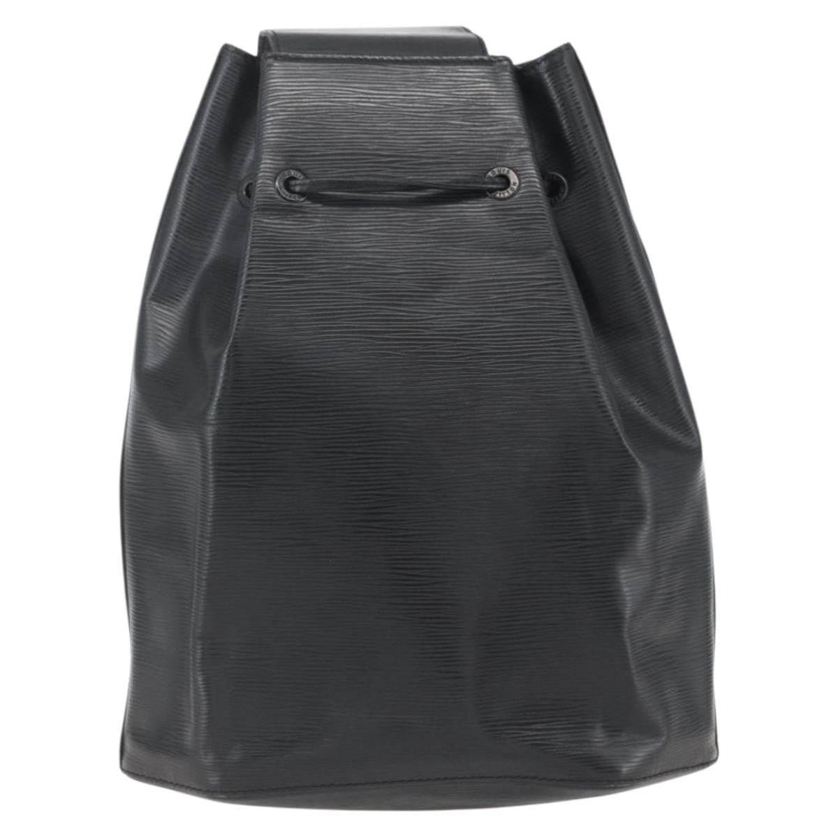 Louis Vuitton Sac A Dos Drawstring Backpack Epi Leather Black Leather Backpack Bag (Authentic  )