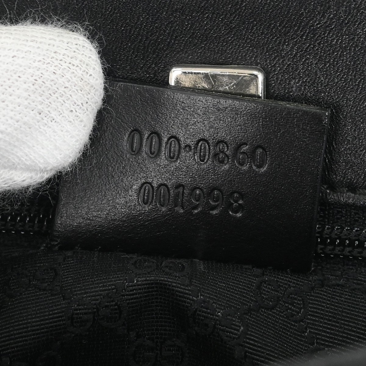 Gucci Web Handbag Leather Wih Canvas Black Leather Handbag (Authentic  )