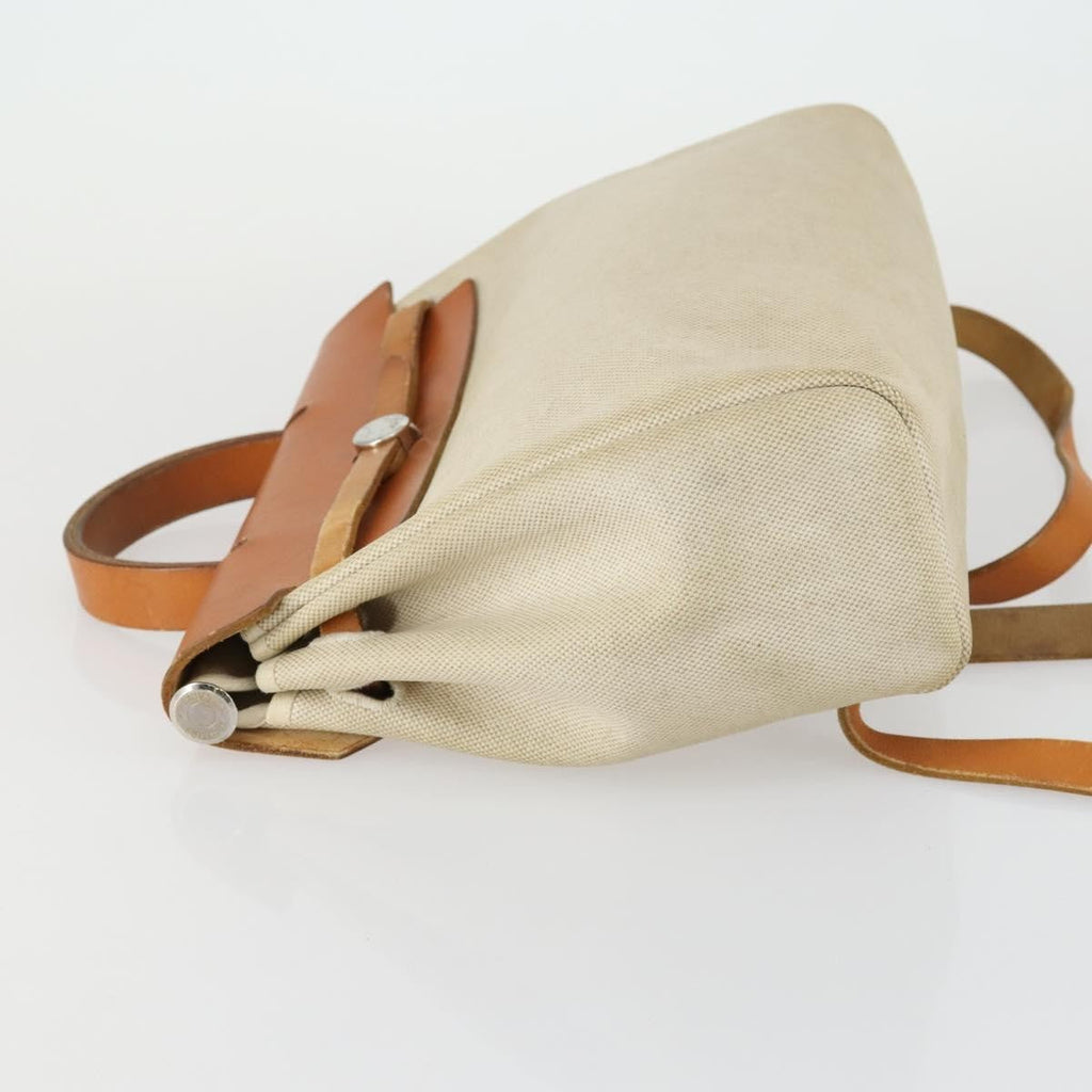 Hermes Herbag A Dos Backpack Toile Beige Canvas Backpack Bag (Authentic  )