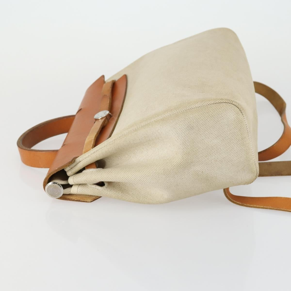 Hermes Herbag A Dos Backpack Toile Beige Canvas Backpack Bag (Authentic  )