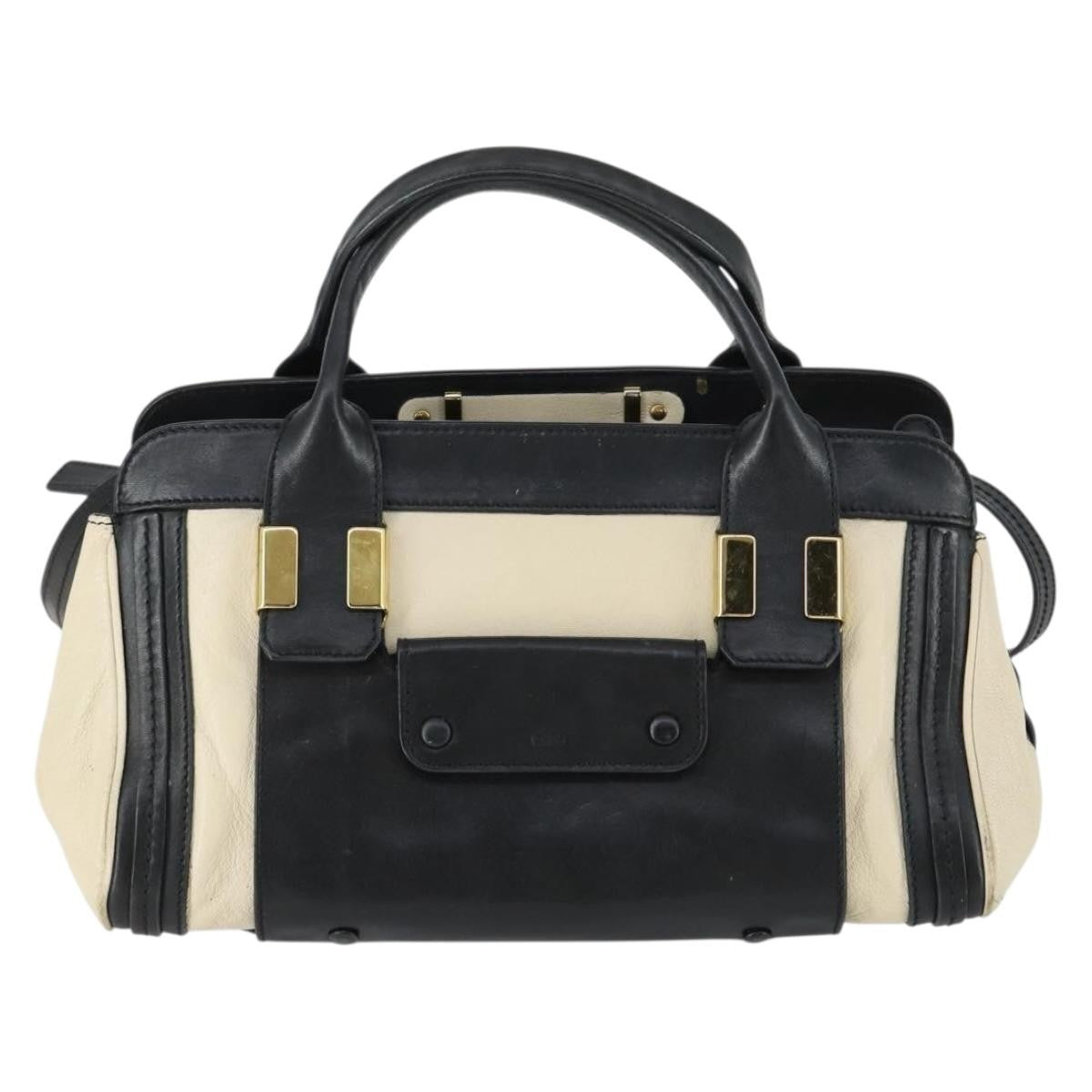 Chloe Alice Satchel Leather White Leather Handbag (Authentic  )