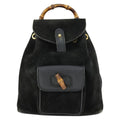 Gucci Gucci Bamboo Backpack Daim Black Suede Backpack Bag (Authentic  )