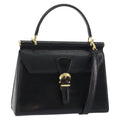 Valentino Garavani Vintage Handbag Leather Black Leather Handbag (Authentic  )