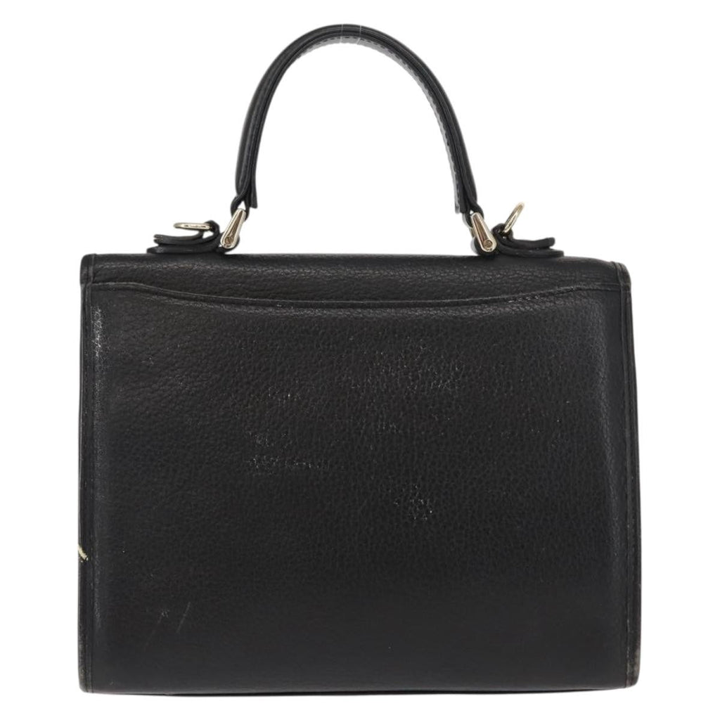 Burberry Vintage Handbag Leather Black Leather Handbag (Authentic  )