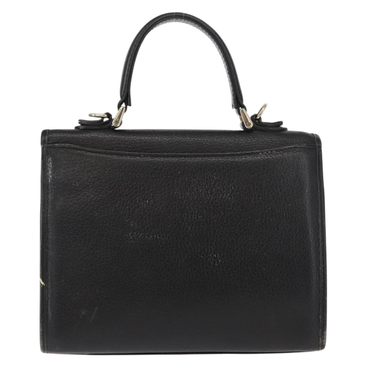 Burberry Vintage Handbag Leather Black Leather Handbag (Authentic  )