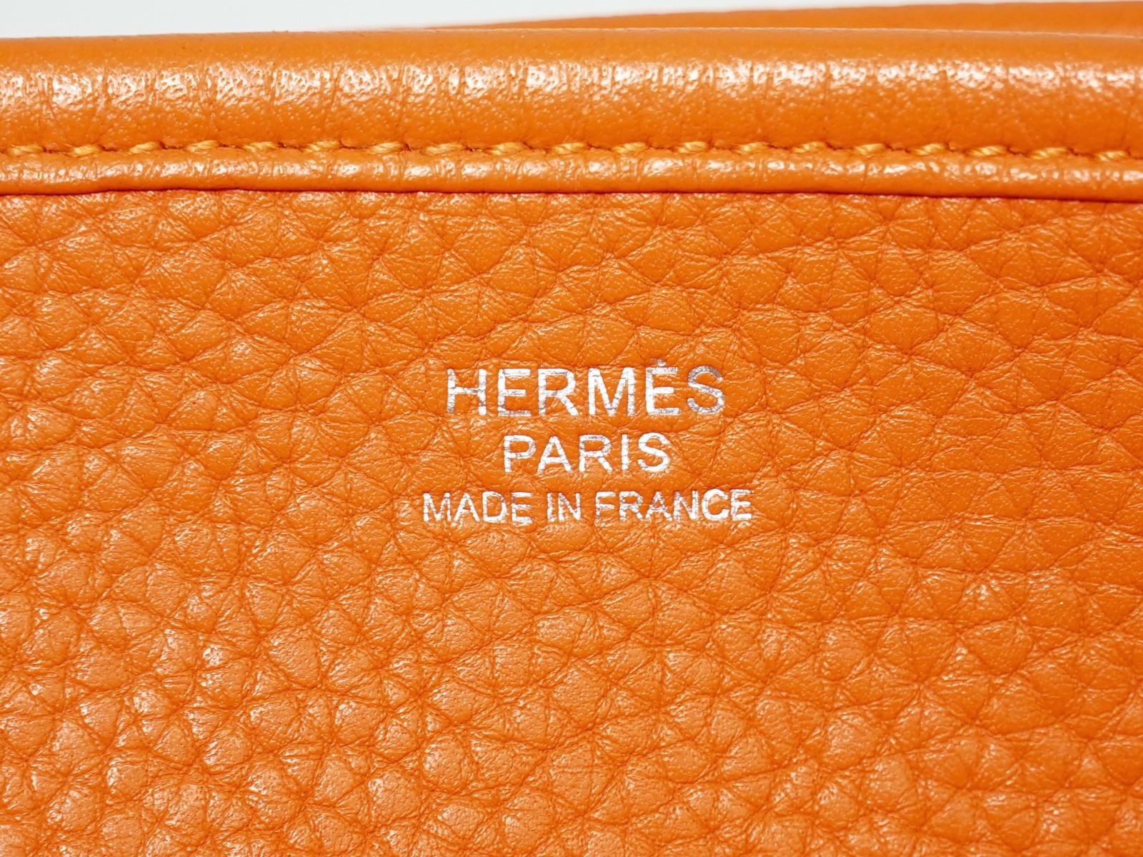 Hermes Evelyne Bag Gen Iii Clemence Orange Leather Handbag (Authentic  )