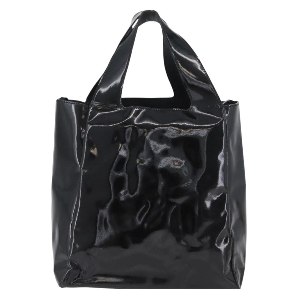 Prada Vintage Handbag Patent Leather Black Patent_Leather Handbag (Authentic  )