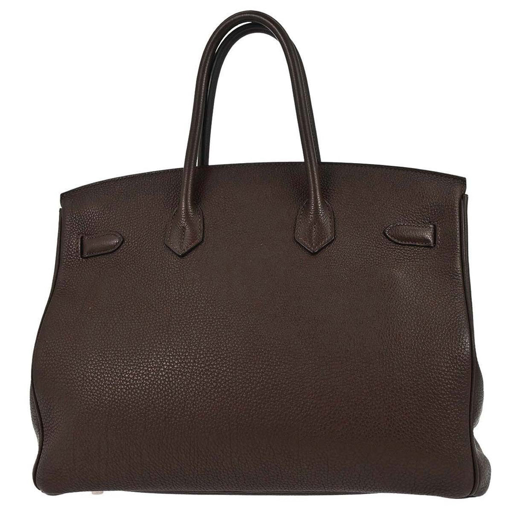 Hermes Birkin Handbag Veau Crispe Togo Chocolate Brown Leather Handbag ( )