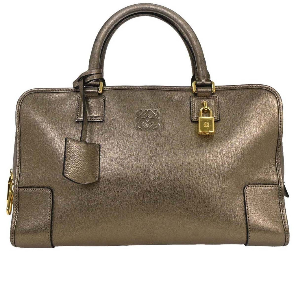 Loewe Amazona Bag Leather Gold Leather Handbag (Authentic  )