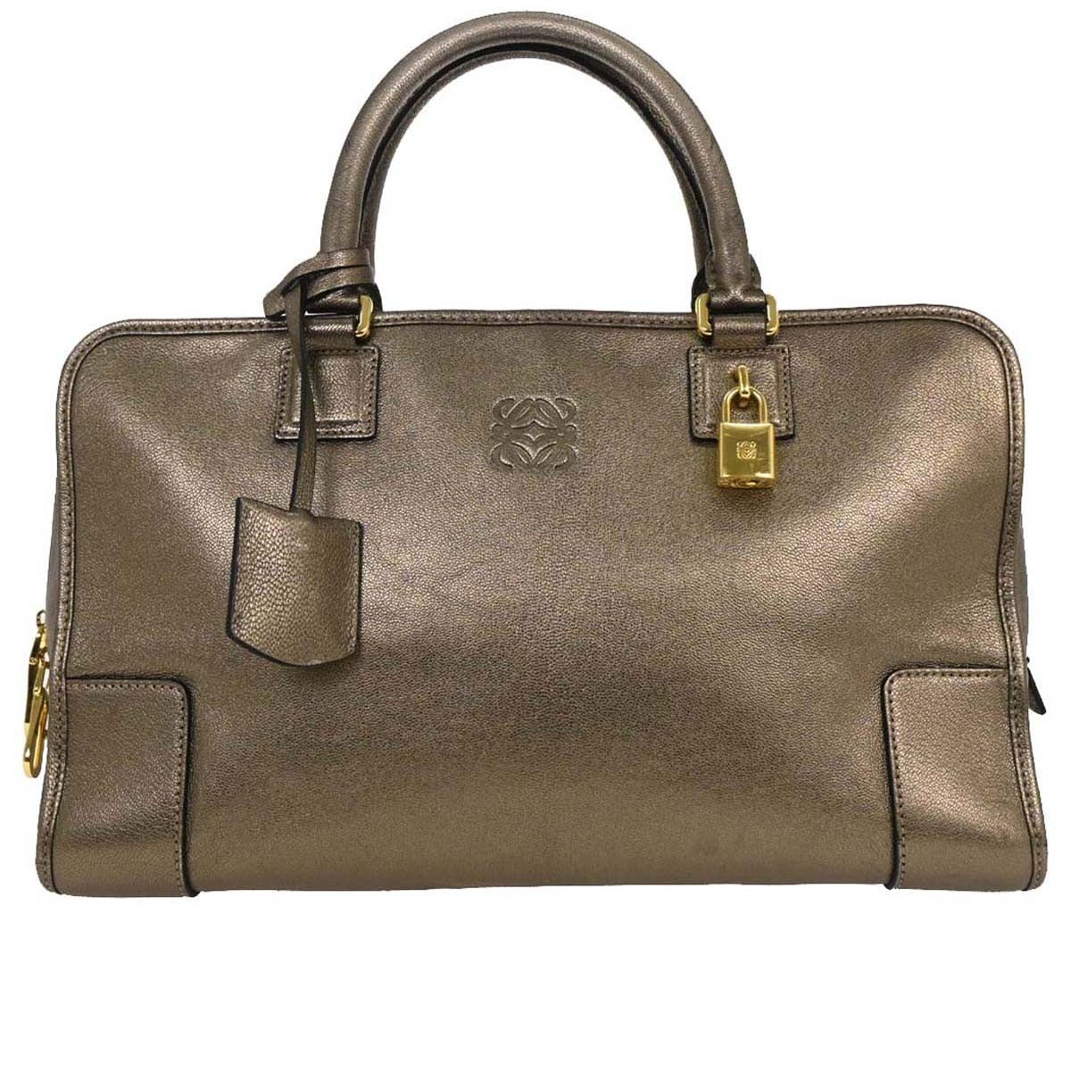 Loewe Amazona Bag Leather Gold Leather Handbag (Authentic  )