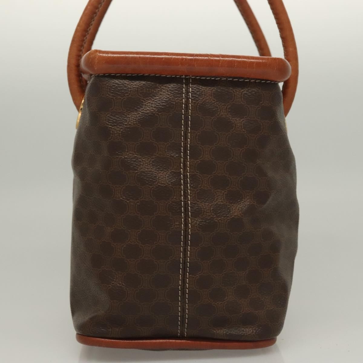 Celine Macadam Handbag Macadam With Leather Brown Canvas Handbag (Authentic  )