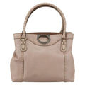 Salvatore Ferragamo Gancini Handbag Leather Beige Leather Handbag (Authentic  )