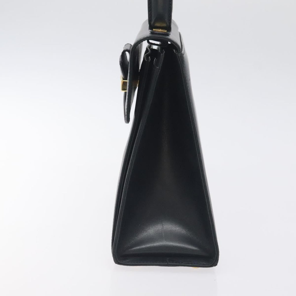 Salvatore Ferragamo Vintage Handbag Leather Black Leather Handbag (Authentic  )