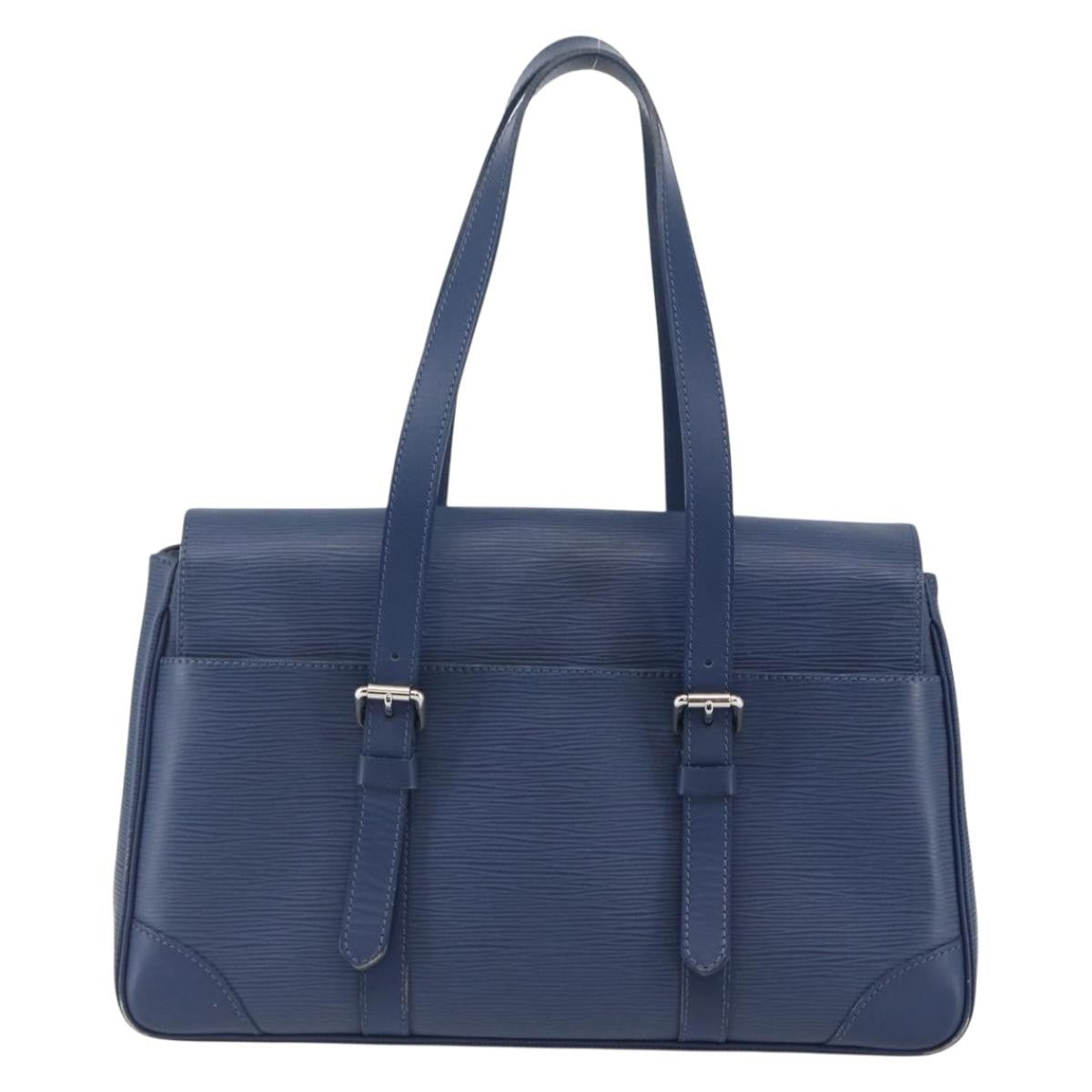 Louis Vuitton Segur Handbag Epi Leather Blue Leather Handbag (Authentic  )
