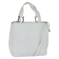 Salvatore Ferragamo Gancini Handbag Leather White Leather Handbag (Authentic  )