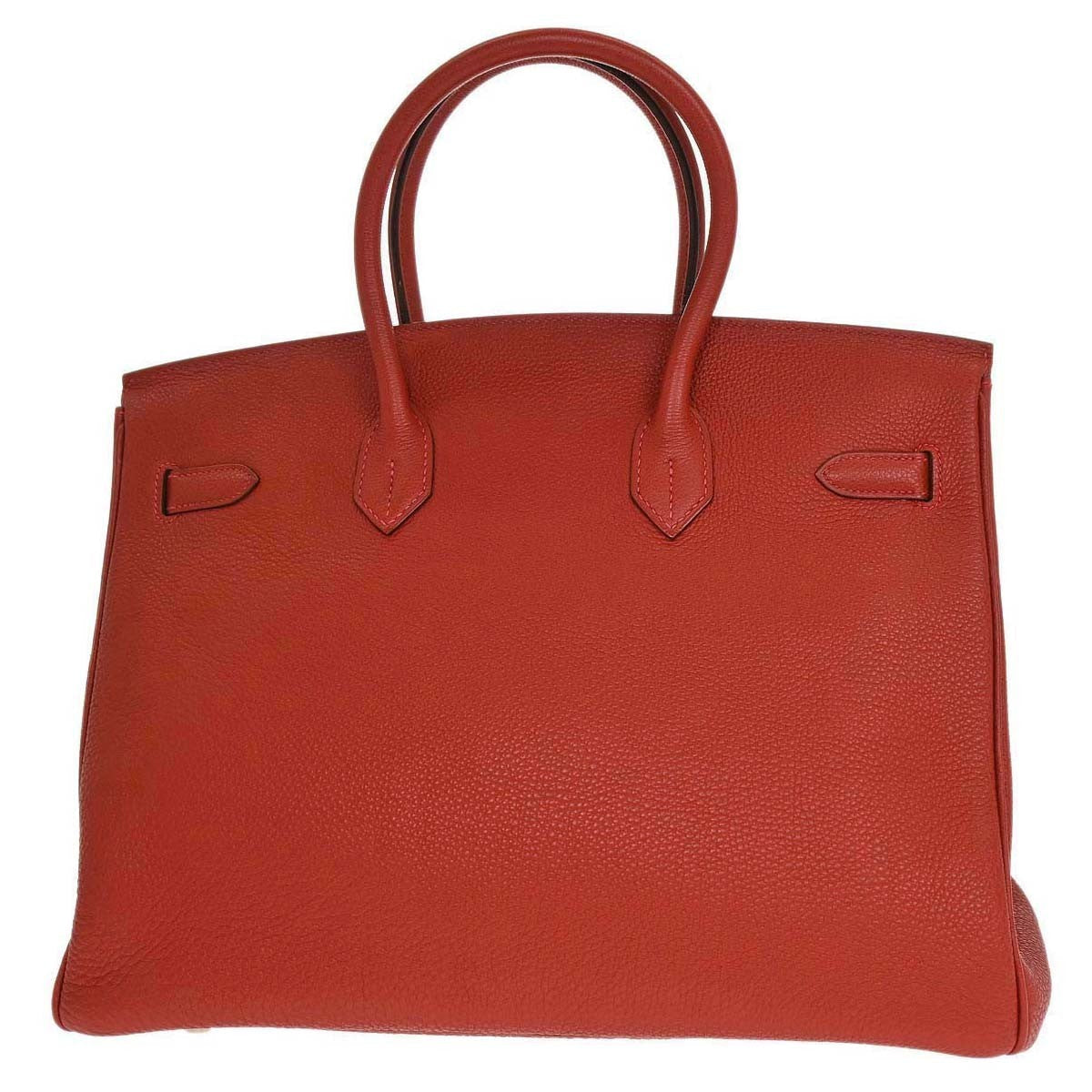Hermes Birkin Handbag Red Togo With Palladium Hardware Red Leather Handbag (Authentic  )