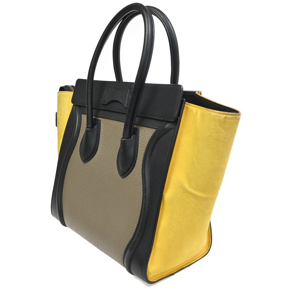 Celine Tricolor Luggage Bag Leather Multicolour Leather Handbag (Authentic  )