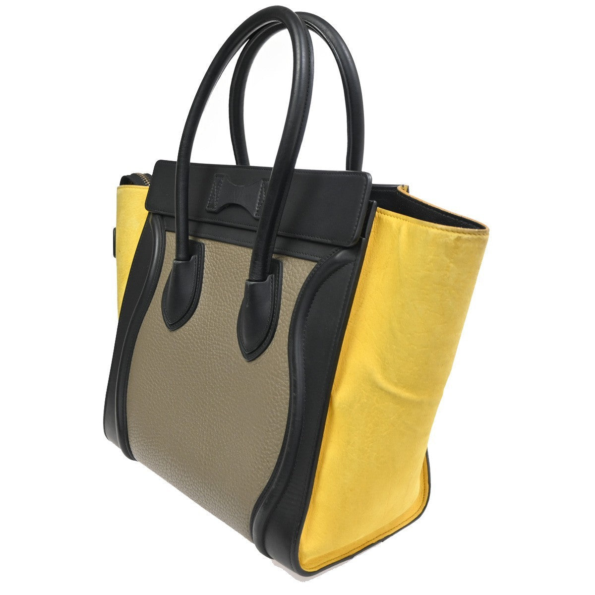 Celine Tricolor Luggage Bag Leather Multicolour Leather Handbag (Authentic  )