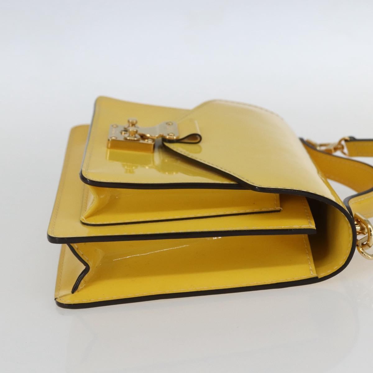 Louis Vuitton Monceau Handbag Vernis Yellow Patent_Leather Handbag (Authentic  )