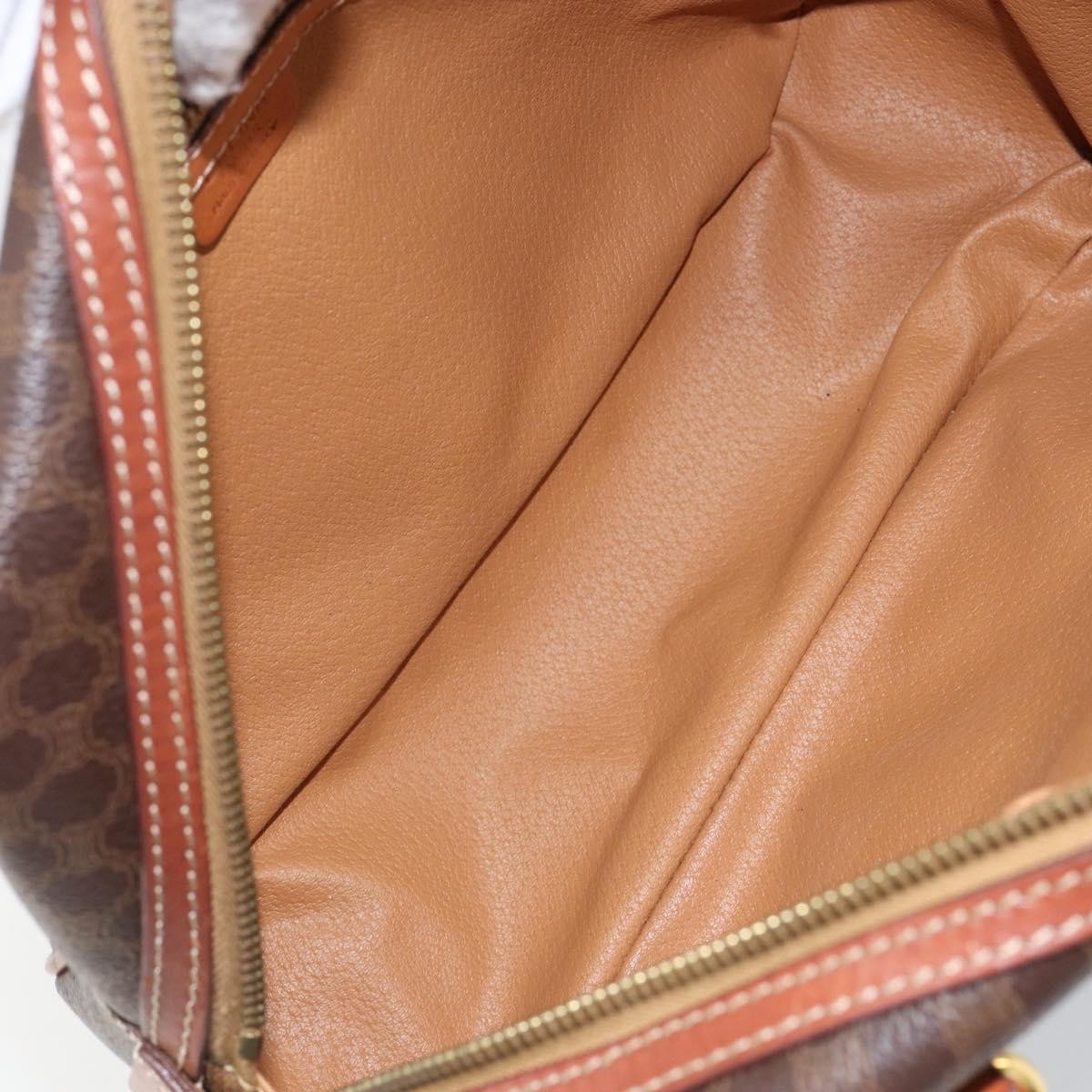 Celine Macadam Handbag Macadam With Leather Brown Canvas Handbag (Authentic  )