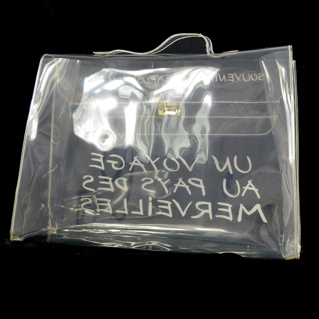 Hermes Kelly Souvenir Bag Vinyl Clear Plastic Handbag (Authentic  )