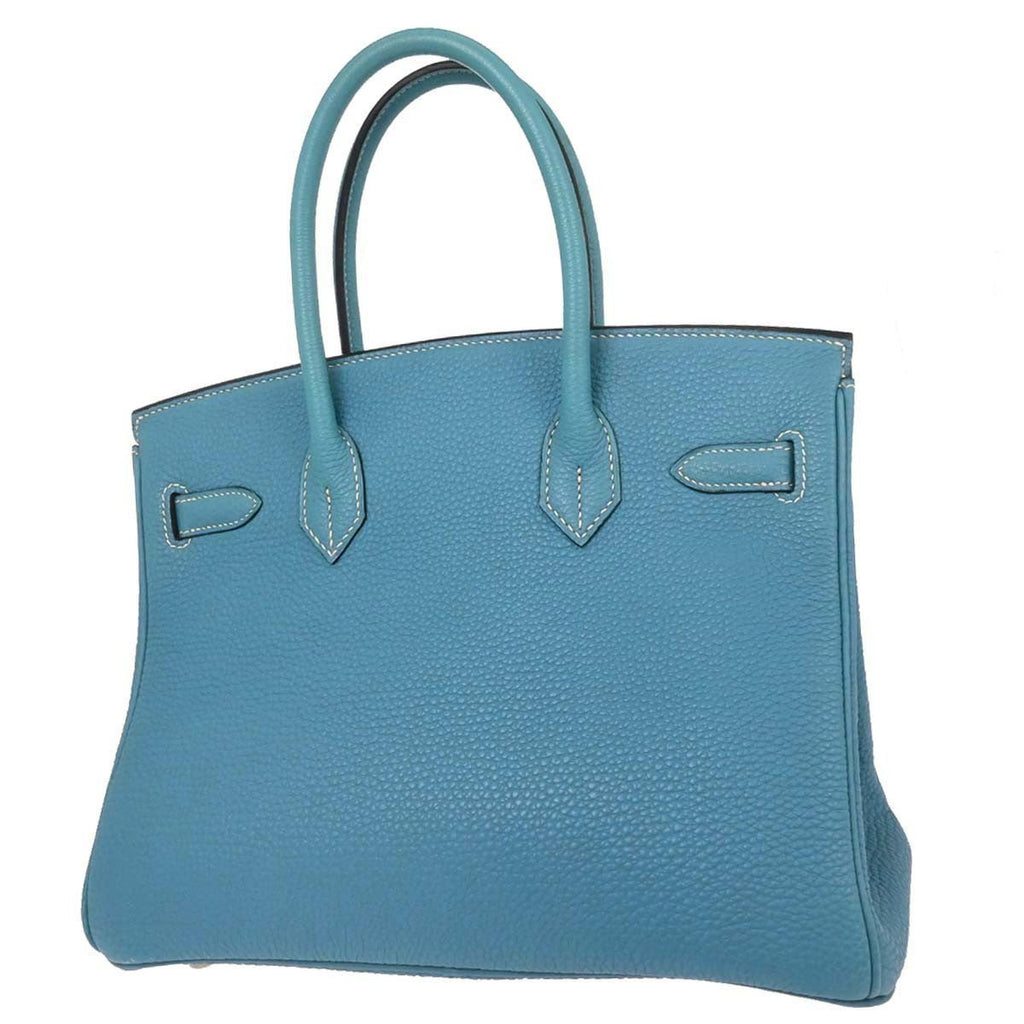 Hermes Touch Birkin Bag Blue Togo With Blue Matte Alligator And Gold Hardware Blue Leather Handbag (Authentic  )