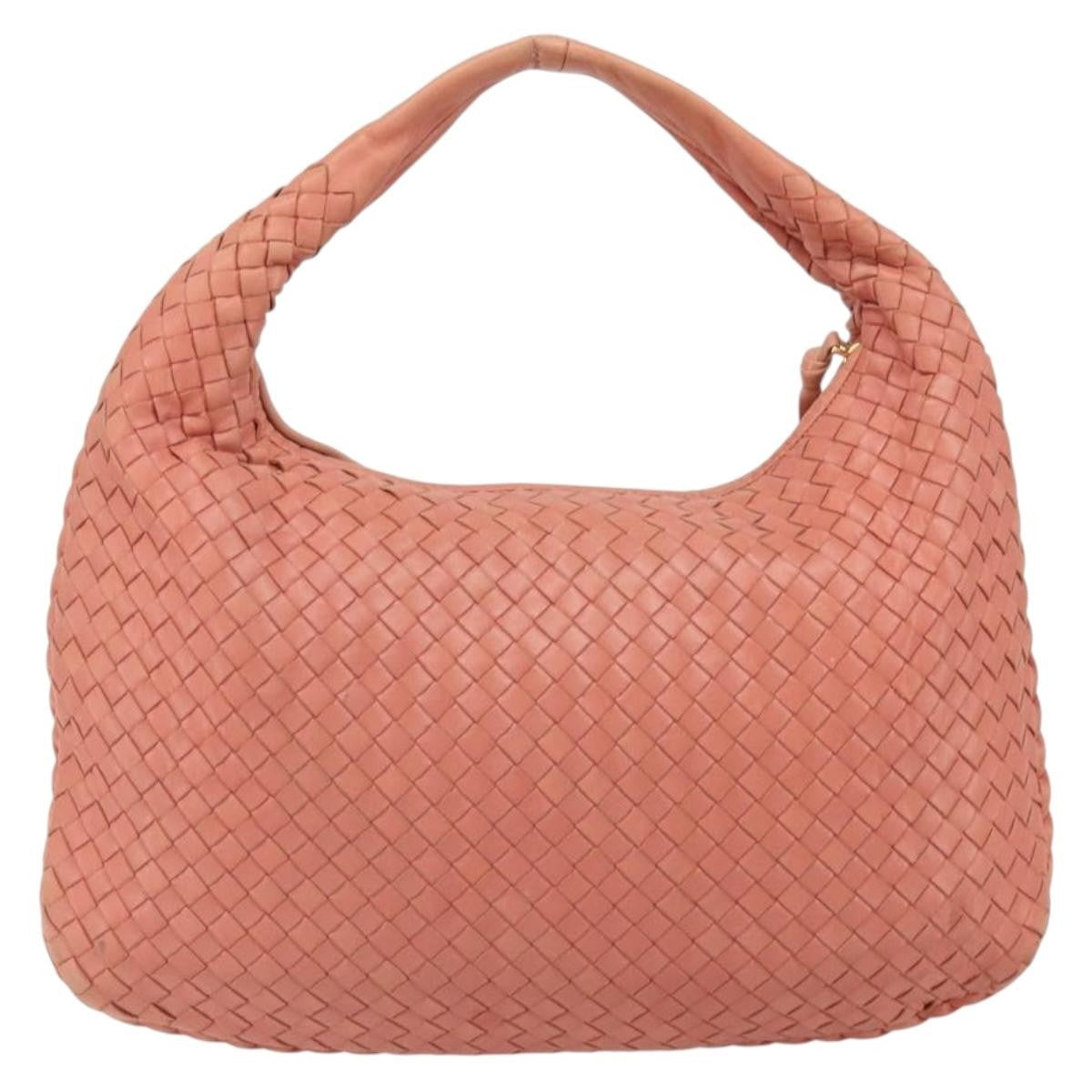 Bottega Veneta Veneta Hobo Intrecciato Nappa Pink Leather Handbag (Authentic  )