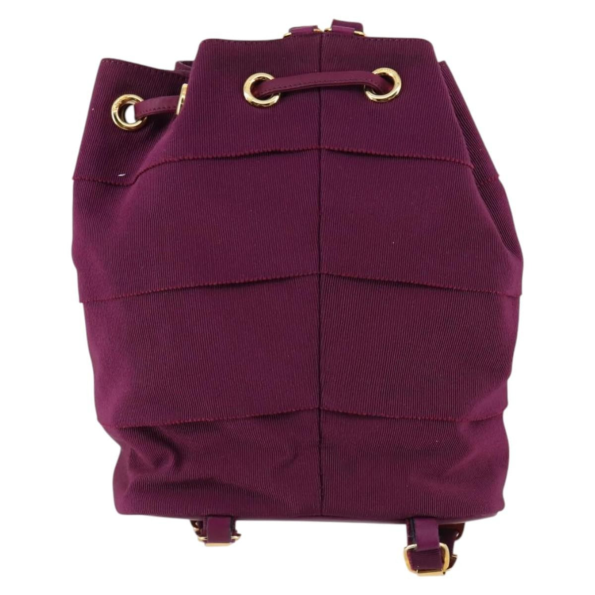 Salvatore Ferragamo Vala Backpack Canvas Purple Canvas Backpack Bag (Authentic  )