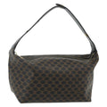 Celine Vintage Macadam Shoulder Bag Macadam Canva  Vinyl Black Canvas Handbag ( )