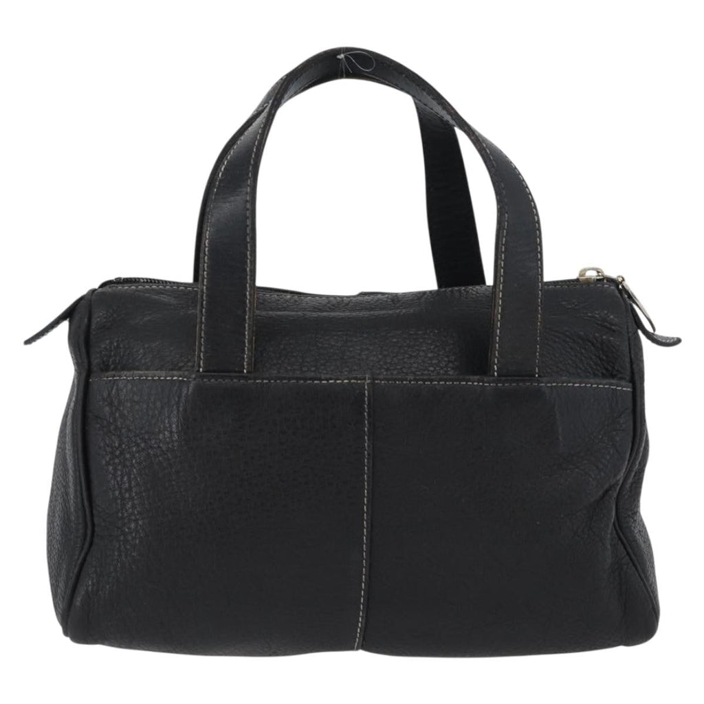 Burberry Vintage Handbag Leather Black Leather Handbag (Authentic  )