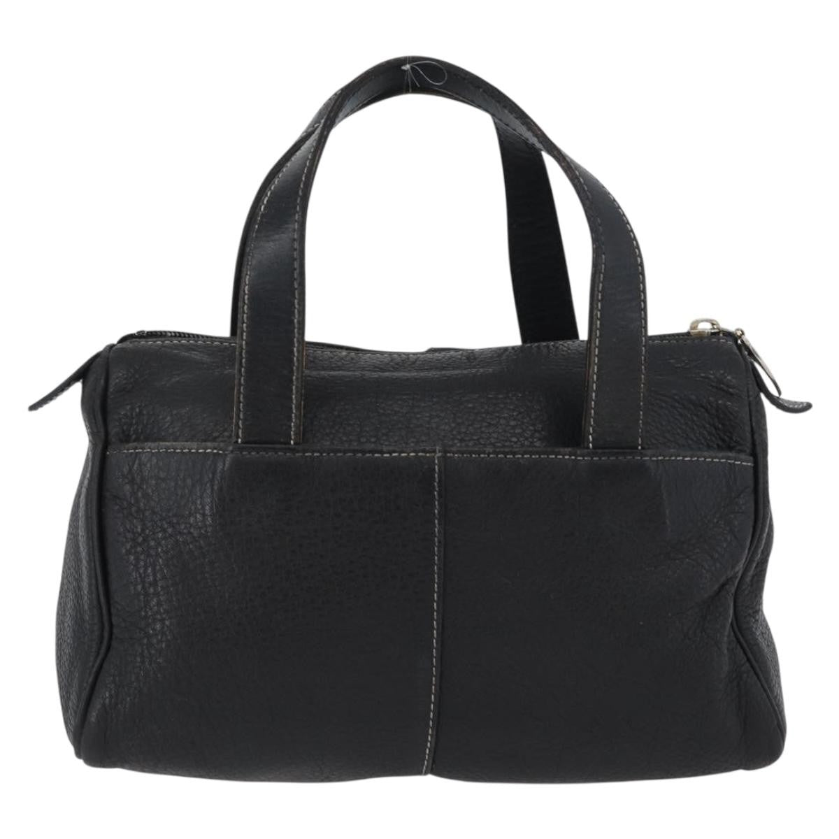 Burberry Vintage Handbag Leather Black Leather Handbag (Authentic  )