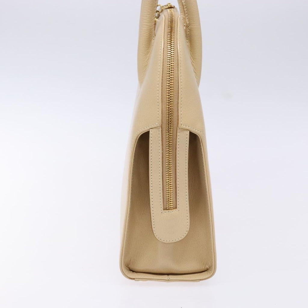 Salvatore Ferragamo Convertible Dome Gancini Leather Beige Leather Handbag (Authentic  )